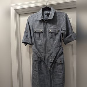 Sharagano Dresses Sharagano Ny Women's Belted Zip Front Dress Sylvan Teal size 6